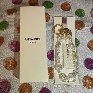 CHANEL Faux Pearl and Gold Keychain, Bag Charm, Phone Accessory NWT